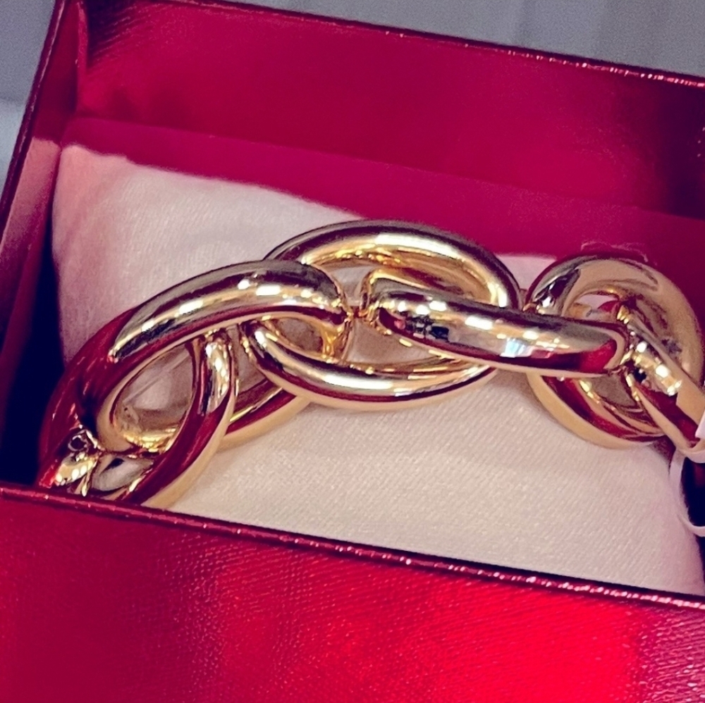 💛▪️House of Harlow▪️ 1960 Gold Link Chunky Stretch Bracelet - Picture 6 of 6